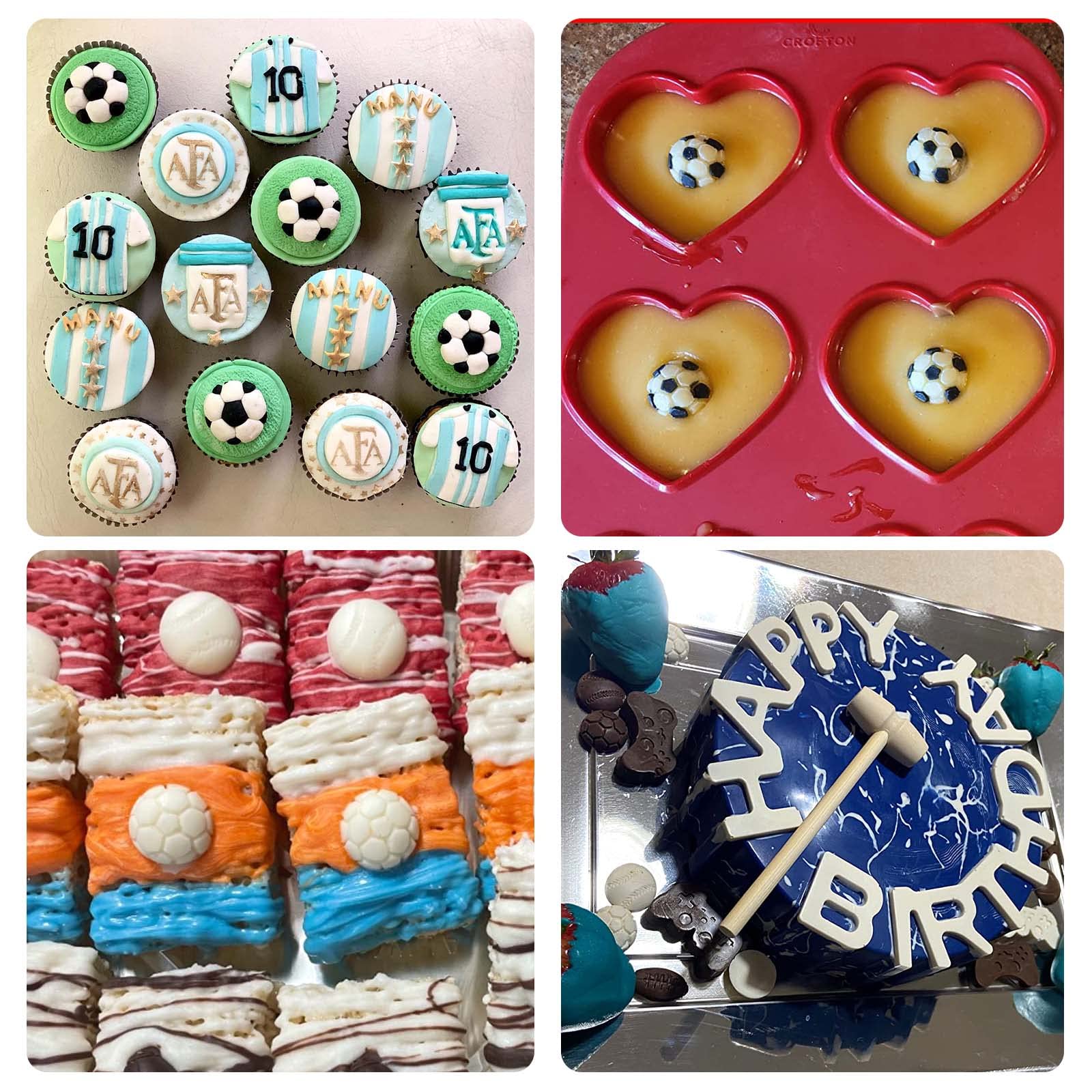 Molde De Silicona Para Fondant Con Tema Fútbol - Flexible, Antiadherente Y De Grado Alimenticio, Perfecto Para Decorar Postres Deportivos