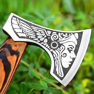 AX-3006 Custom Handmade Carbon Steel Viking Hatchet Axe with Sheath - PAL 2000 KNIVES