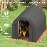 Outsunny Abri de Jardin Abri de Vélo Cadre Métal 2,4x1,8x1,9m Gris Foncé - 3