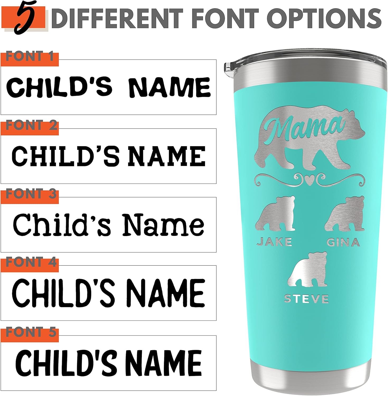 Amazon.com: Gifts for Mom, Personalized Mama Bear Tumbler, 20 ...