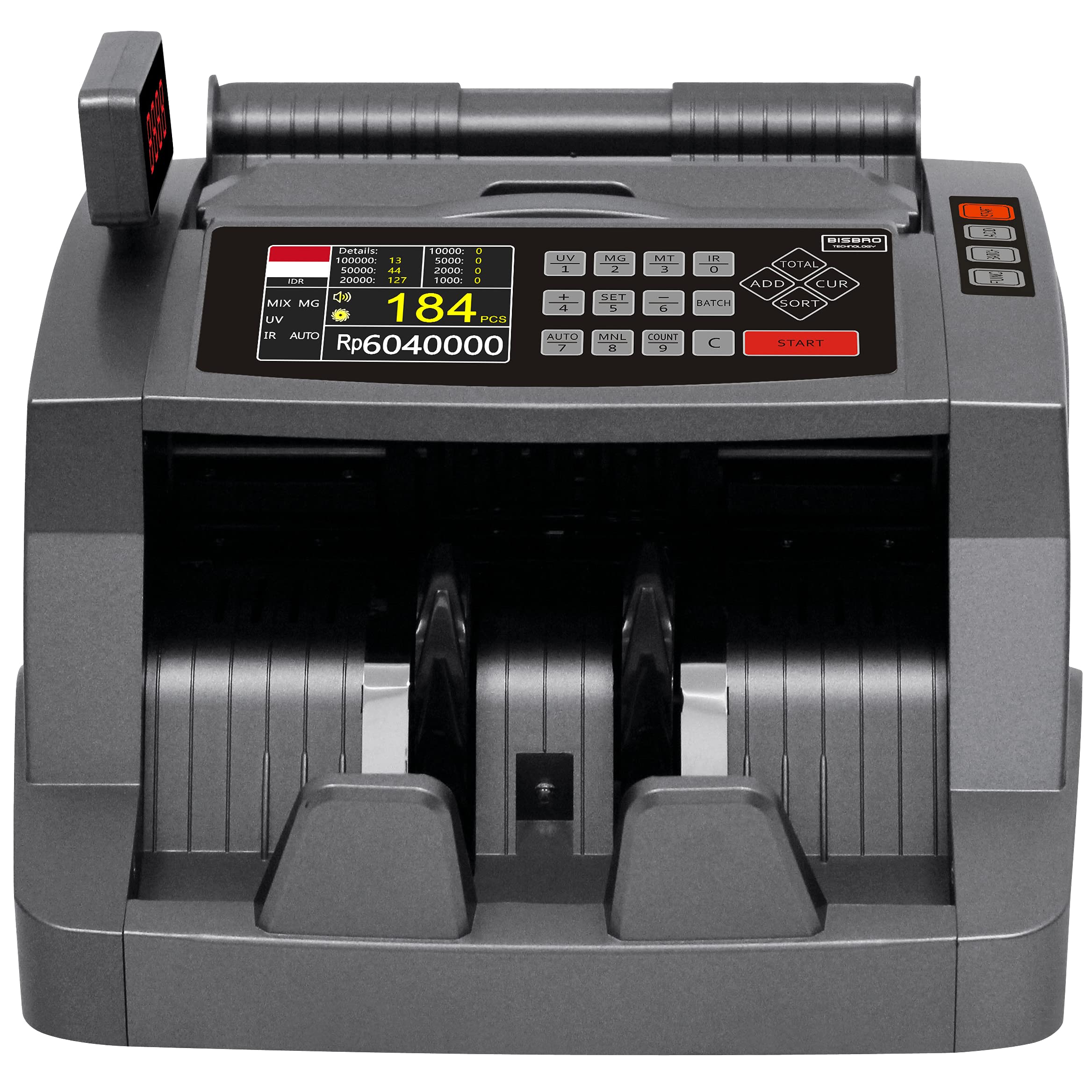 Compteuse de billets VC-2200 |Pour billets mixtes en euros | Vérification de faux billets UV IR MG | 1000 billets/min