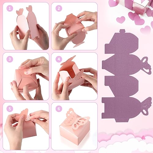 Miniatura 7 de 60 cajas de regalo de mariposa caja de chocolate de San Valentín caja romántica de caramelos de boda para niños y niñas cajas de ducha de bebé