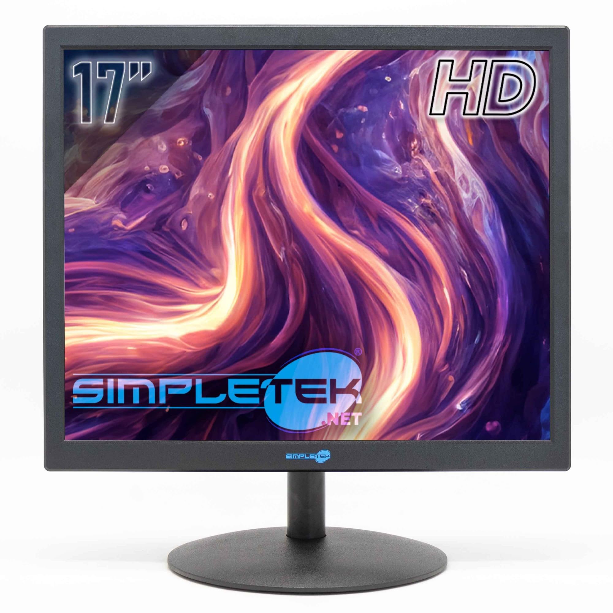 SIMPLETEK - Monitor HD 17" 4:3 5:4 | HDMI VGA | Speaker integrati | VESA 75x75mm | Ideale per Casse DVR Sistemi di Sicurezza Uffici