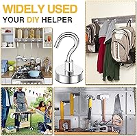Vista 3 de Diymag Ganchos magnéticos en S, fuertes y resistentes, 30 lb de capacidad, para crucero, aula, refrigerador, cabañas, parrilla, cocina, garaje