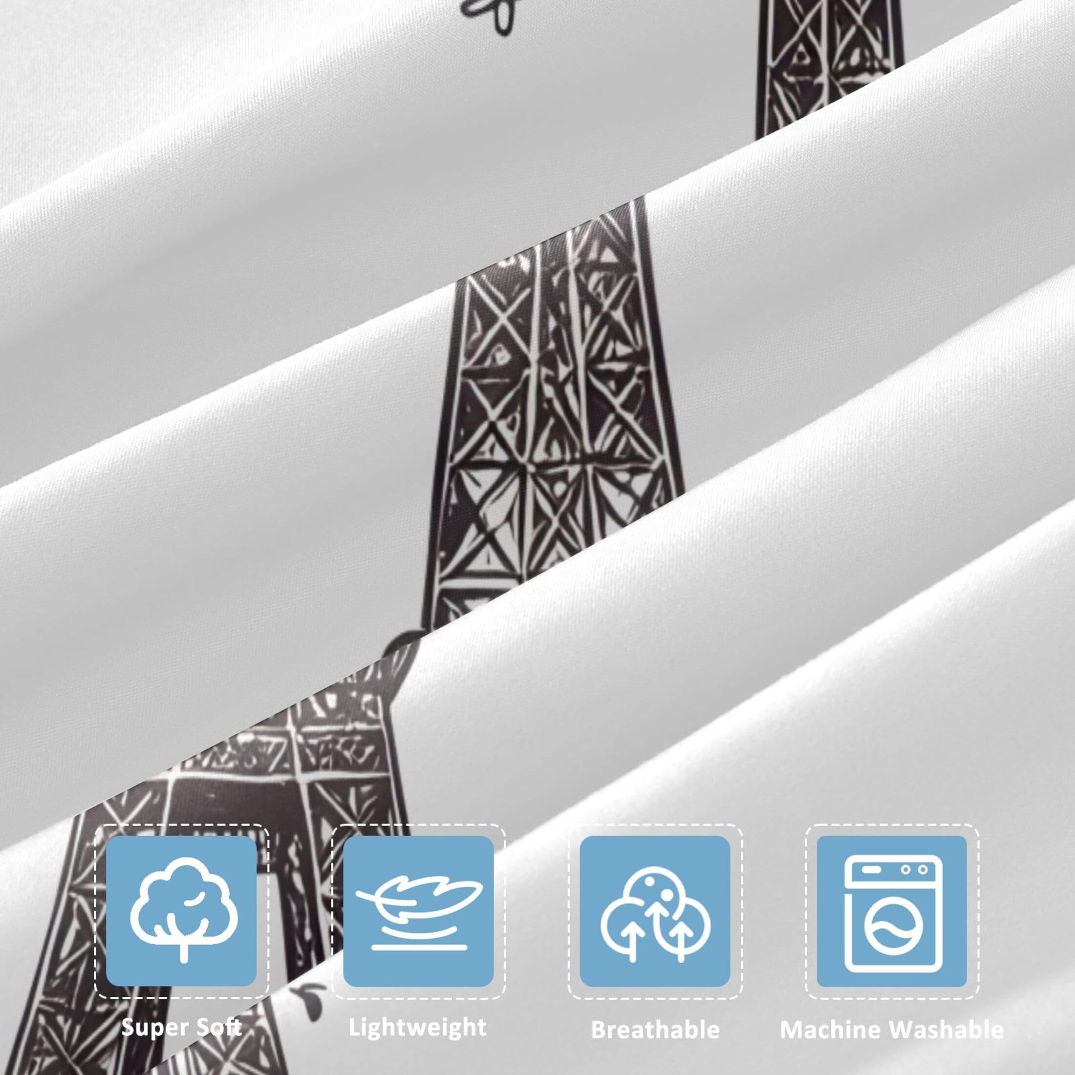 Sábana bajera individual de la Torre Eiffel para colchón de aire, bolsillo extra profundo de 24 pulgadas, funda suave y transpirable con apertura de válvula de cremallera para cama de aire