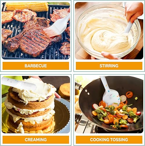 Miniatura 3 de Juego de 6 espátulas de silicona – Juego de espátulas antiadherentes resistentes al calor con núcleo de acero inoxidable, espátulas de silicona de