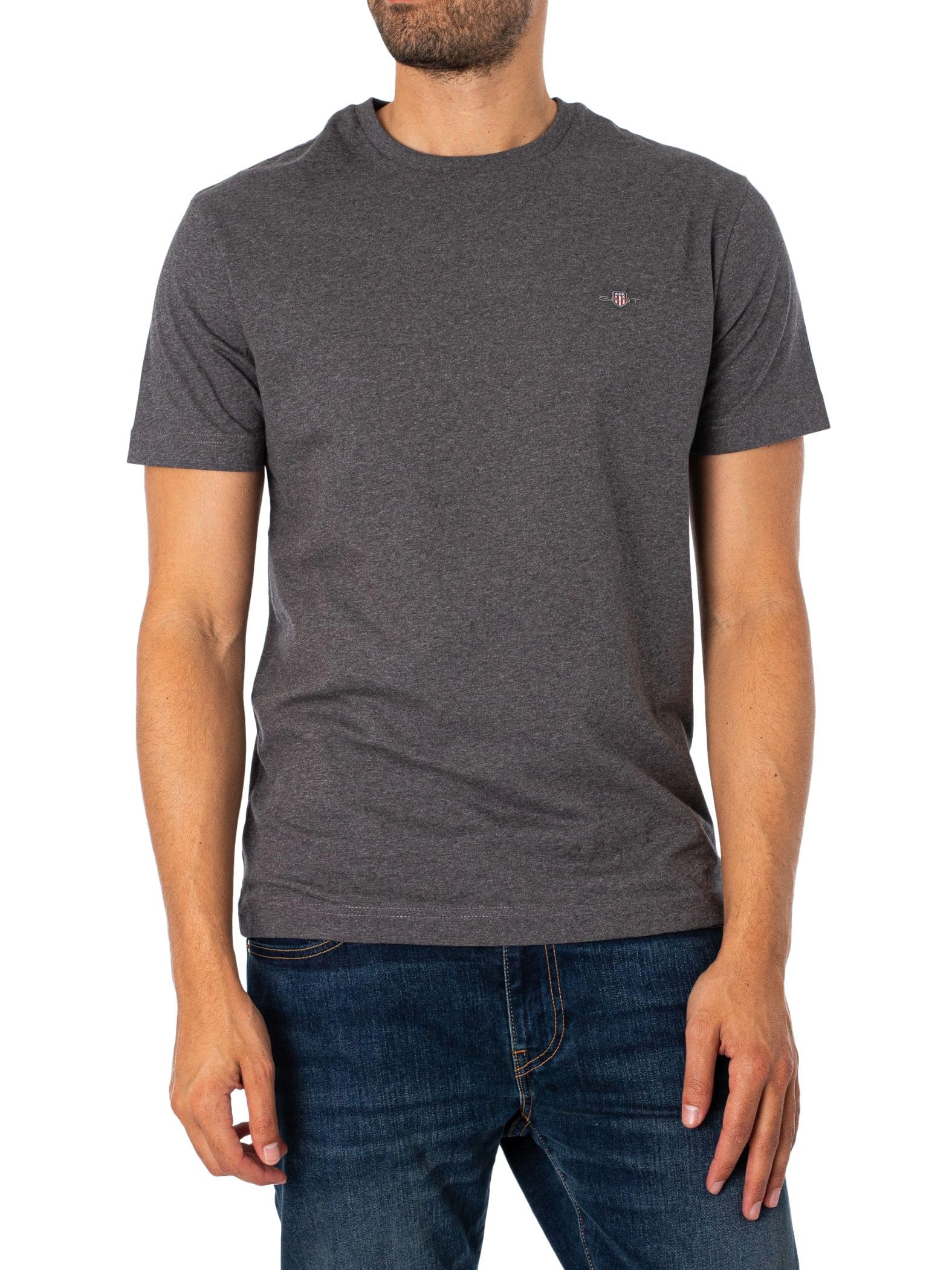 GANT Herren Normales Schild-T-Shirt, Dusty Navy