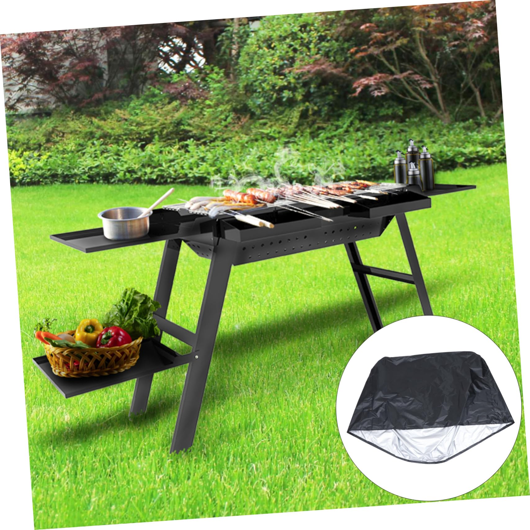 SUPVOX Funda Protectora para Parrilla de Barbacoa Funda para Horno de Exterior de Poliéster para Cubrir y Proteger la Parrilla del Polvo la Humedad Rayos UV