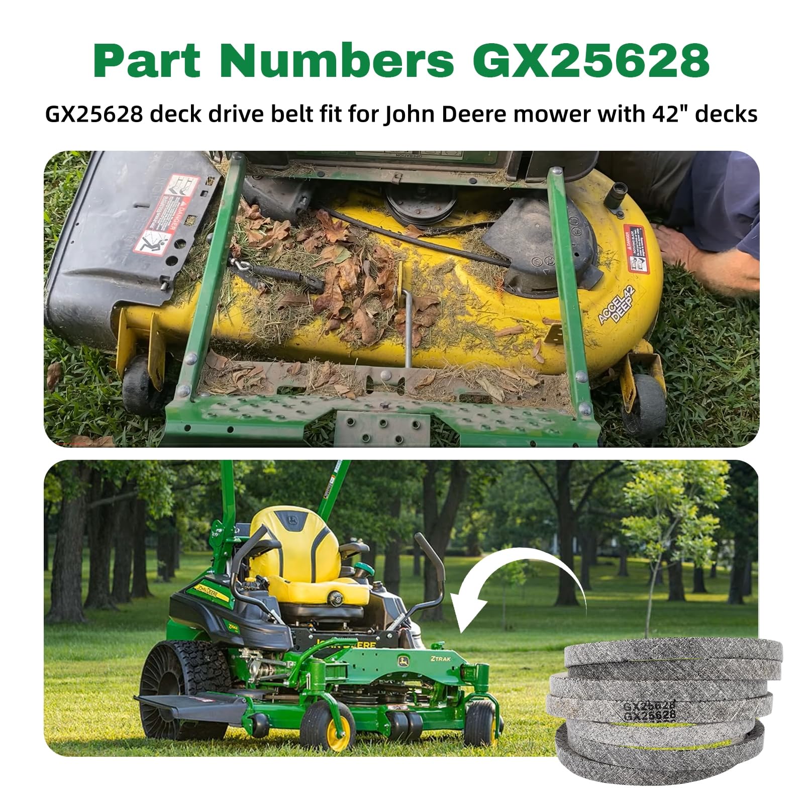 Amazon.com : GX25628 Drive Belt Compatible with John Deere