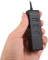 Vista 7 de Cable Matters Hub USB 4 en 1 con Ethernet, compatible con red Gigabit (USB 3.0 Hub Ethernet) con red 101001000Mbps, 3 puertos USB de 5 Gbps en negro