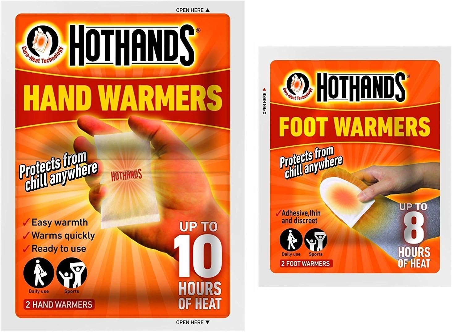 Combination Pack Hot Hands Hand Warmers and Foot Warmers 6 Pairs of