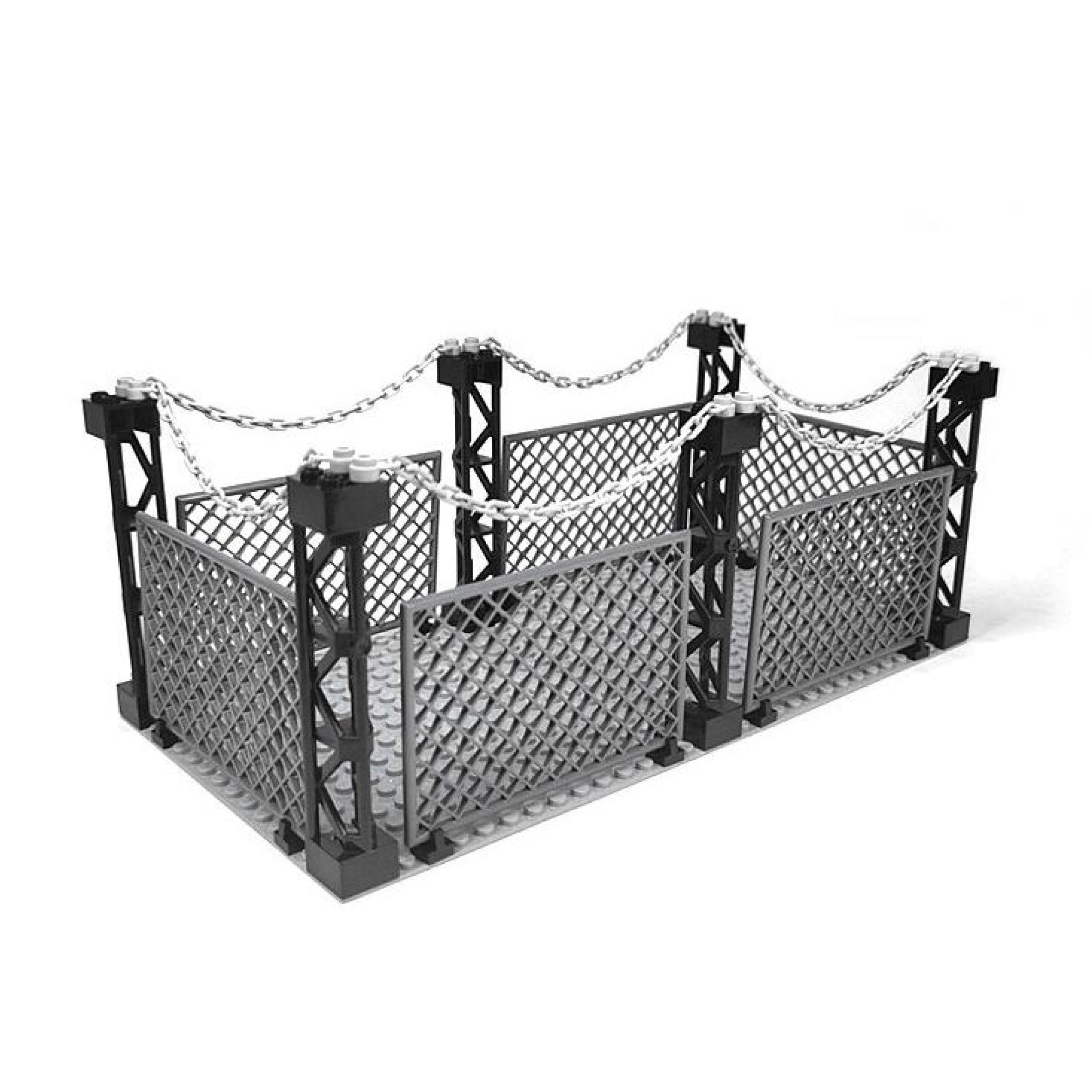 Safety Guardrail Closed Cage Building Block Set for Lego Jurassic World  T-Rex, Halloween Prison, WWII Military Scenes Playset for Boys and Girls 6+  ...