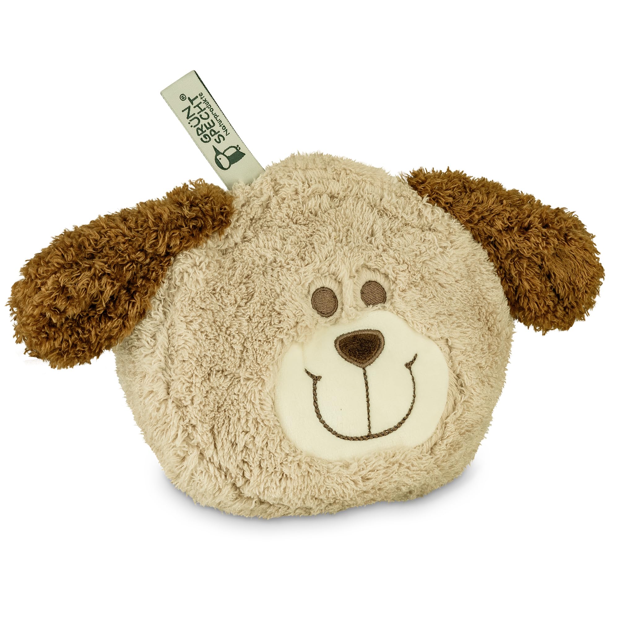 GRÜNSPECHT Mein Kleiner Wärmefreund Dog, Cherry Stone Heat Cushion with Washable Cover for Children, Warming Cuddly Toy for Stomach Pain and Cold (172-V1)