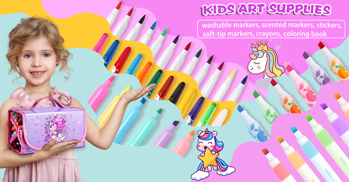 Amazon.com: CzoyJoyz 50 Pcs Fruit Scented Washable Markers Set for