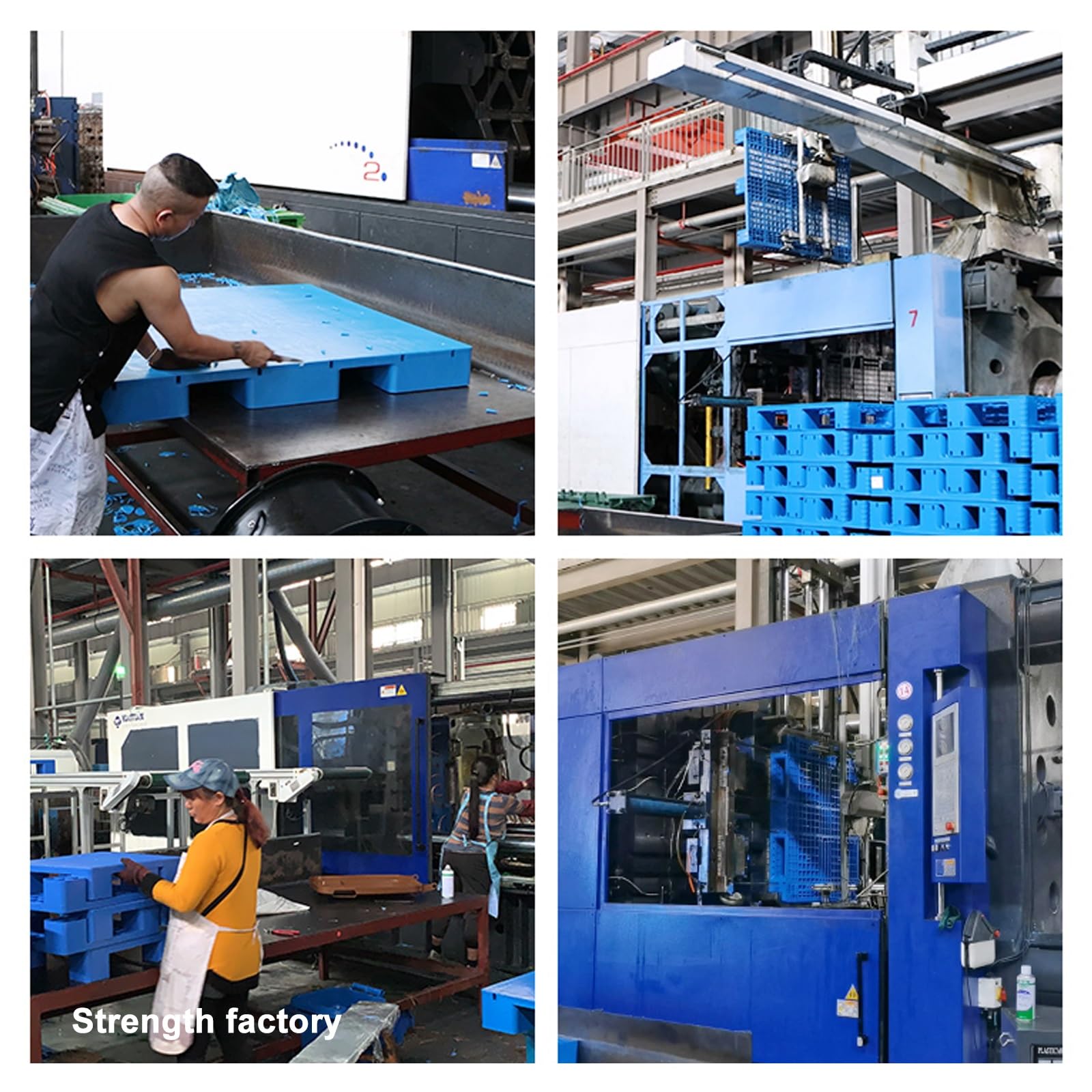 Pallet in plastica per lo stoccaggio in cantina, bancale pellet, per pavimenti interni di magazzini e supermercati(80x60cm/31x24in)