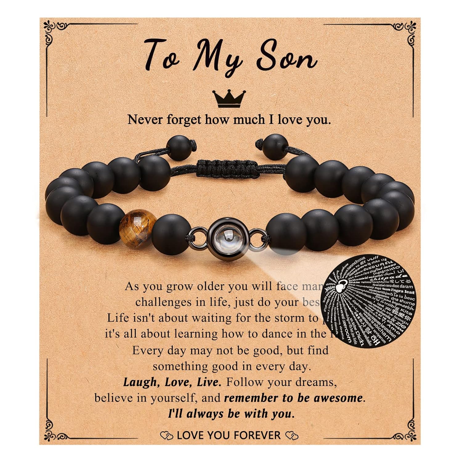 Gifts for Husband Son Grandson Nephew Dad Boyfriend New Dad Brother Stepdad Uncle I Love You in 100