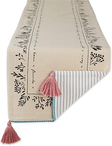 DII Decoración de mesa de otoño, decoración de interior, Acción de Gracias, camino de mesa reversible, 14 x 72 pulgadas, reunión