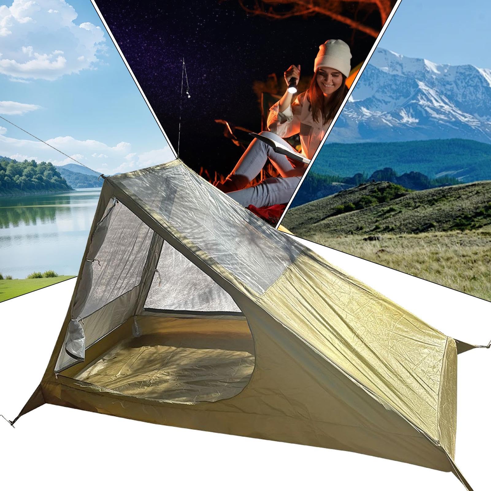 Namiot turystyczny 1-osobowy Wytrzymały Szybki Montaż Wentylowany | Namioty kempingowe 1-osobowe Na Wędrówki, Plażę, Podwórko, Patio, Piknik, Festiwal, Polowanie - , Wytrzymały, Szybki Montaż,