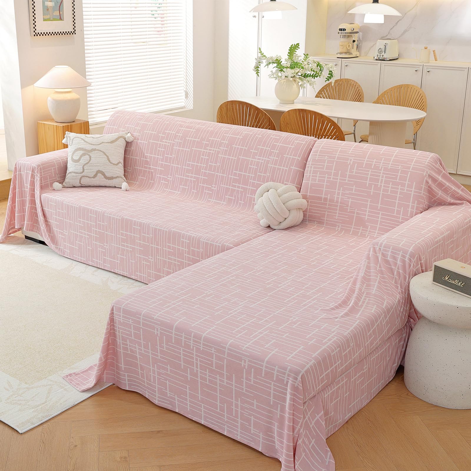 Photo 1 of **UNTESTED**
CYCMACO Sectional Couch Covers 2 Pieces, L Shaped Sofa Cover for Sectional Washable, Pet Couch Covers for Sectional Sofa, Blanket Furniture Protector (XX-Large: 78" x 118" + 78" x 118", Pink)