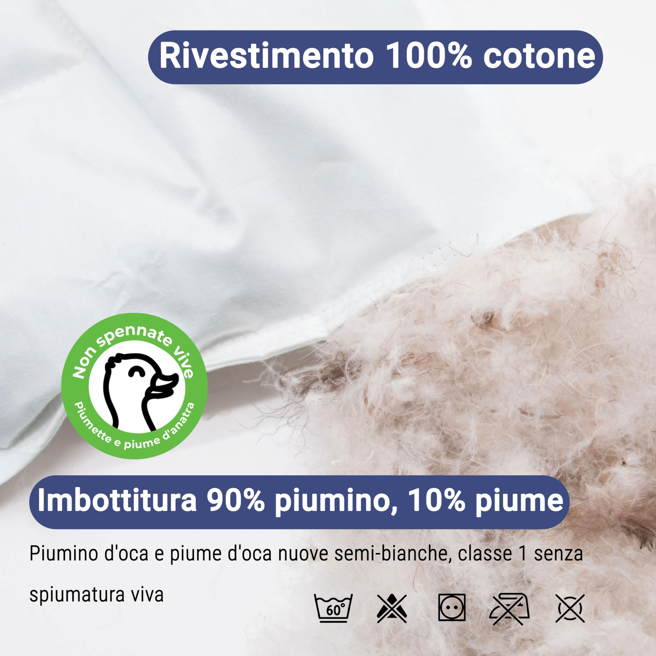 ZOLLNER Cuscino per bambini 35x40 cm - guanciale con 90% piumino e 10% piume - fodera in cotone di alta qualità - Made in Germany - lavabile fino a 60°C - per bambini fino a 2 anni di età