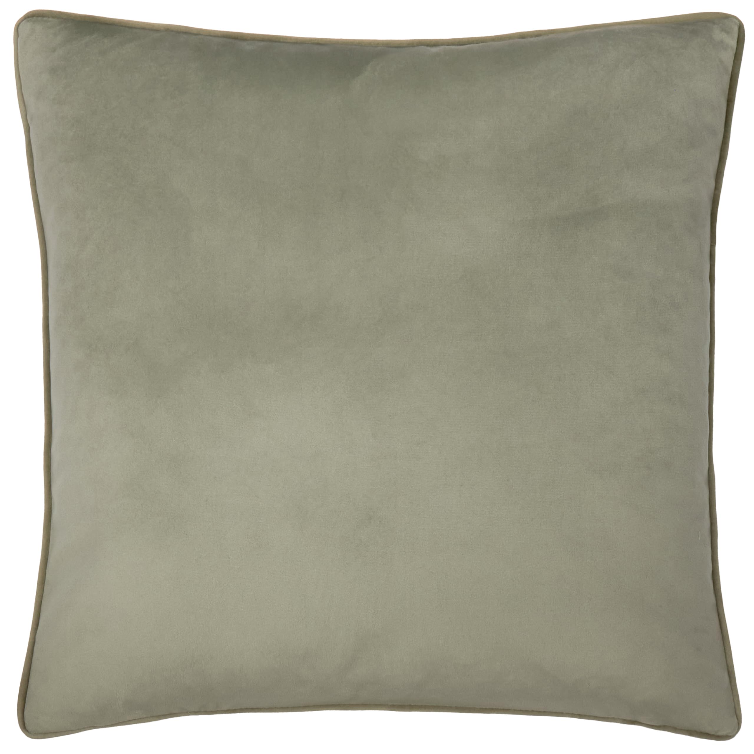 furn. Meridian Cushion Cover – Luxury Contrast Piped Velvet Decorative Case (Green/Sage – 45x45cm)