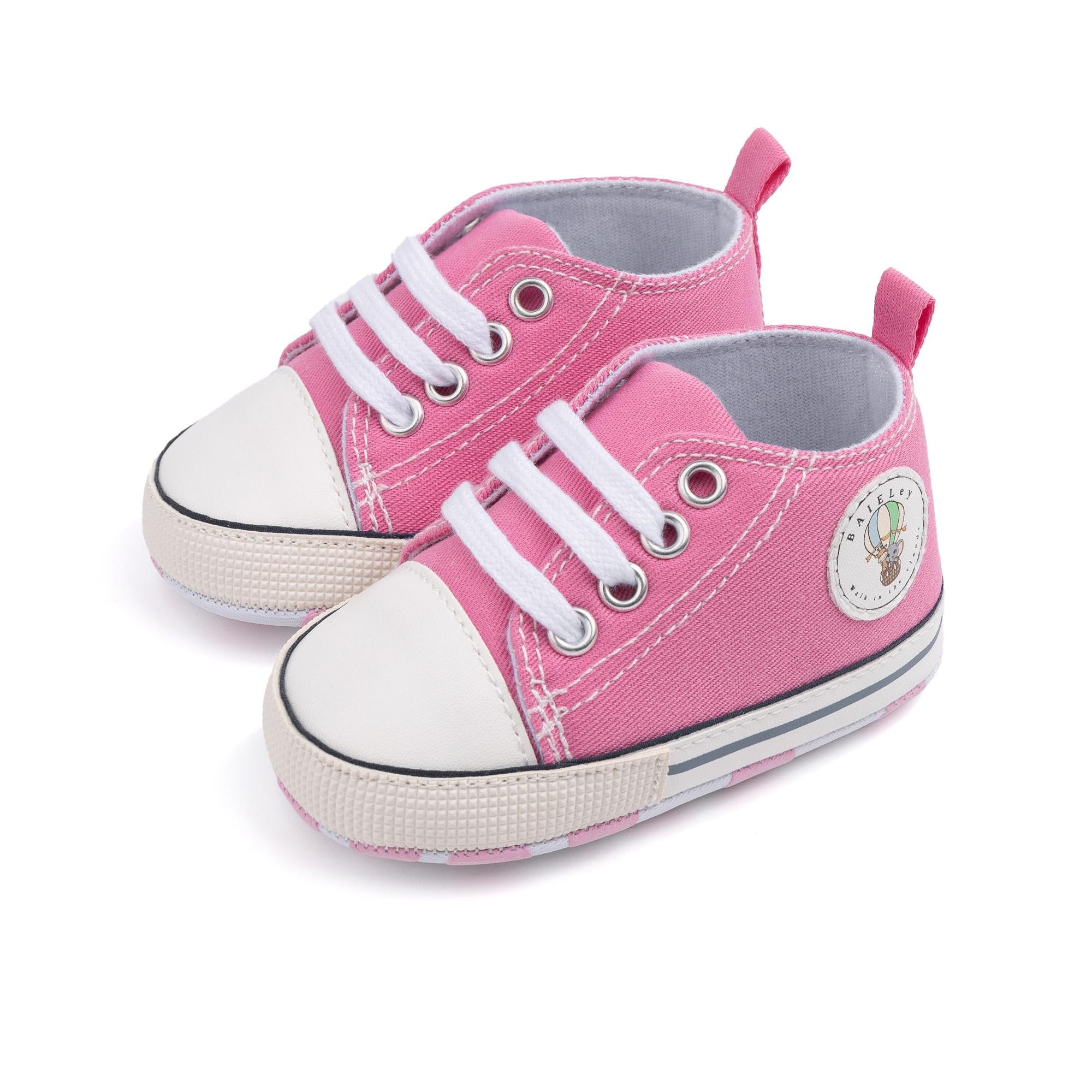 Baby Boys Girls Infant Canvas Sneakers High Top Lace up Newborn First Walkers Cribster Shoe
