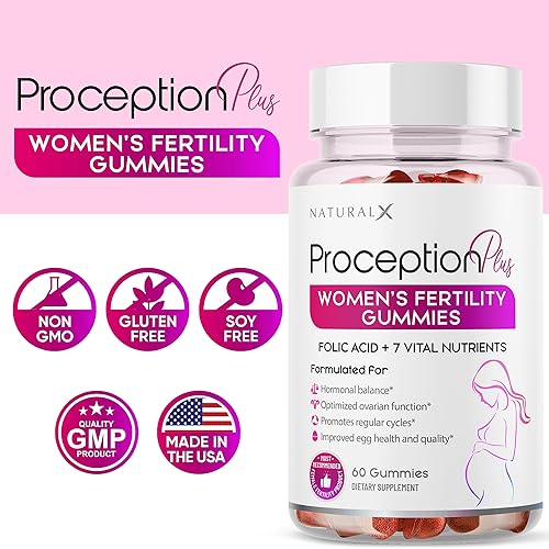 Miniatura 6 de Proception Plus - Gomitas de fertilidad  Regula tu ciclo, equilibra las hormonas, ayuda a la ovulación  Folato, vitaminas B, inositol  Suplemento de