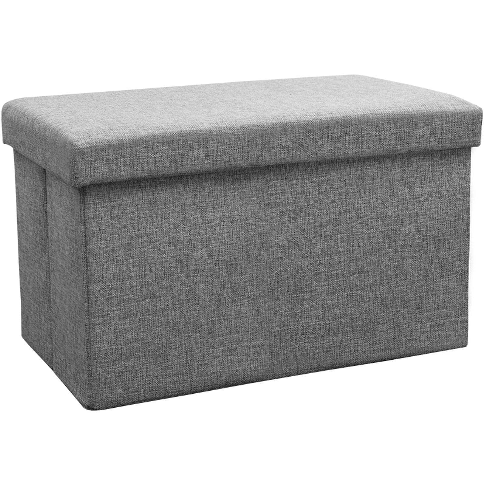 Repose-pieds coffre gris foncé parfait pour le couloir ou la chambre