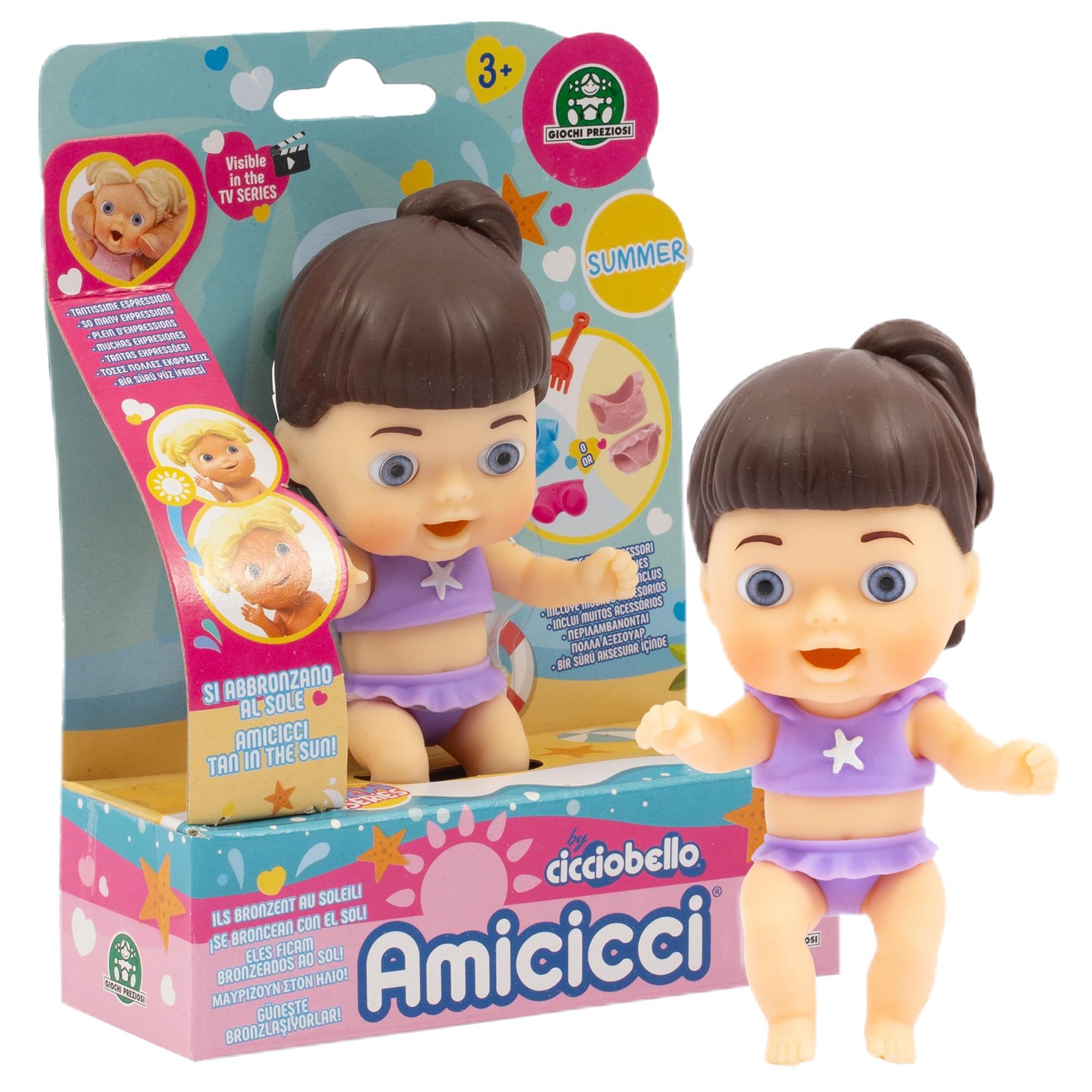 Cicciobello Amicicci - Amicicci Summer Daniel, Pronti Per La Spiaggia, Gli Amicicci Hanno La Pelle Che Si Abbronza Al Sole E Costumi Colorati, Per Bambini Dai 3 Anni, Giochi Preziosi