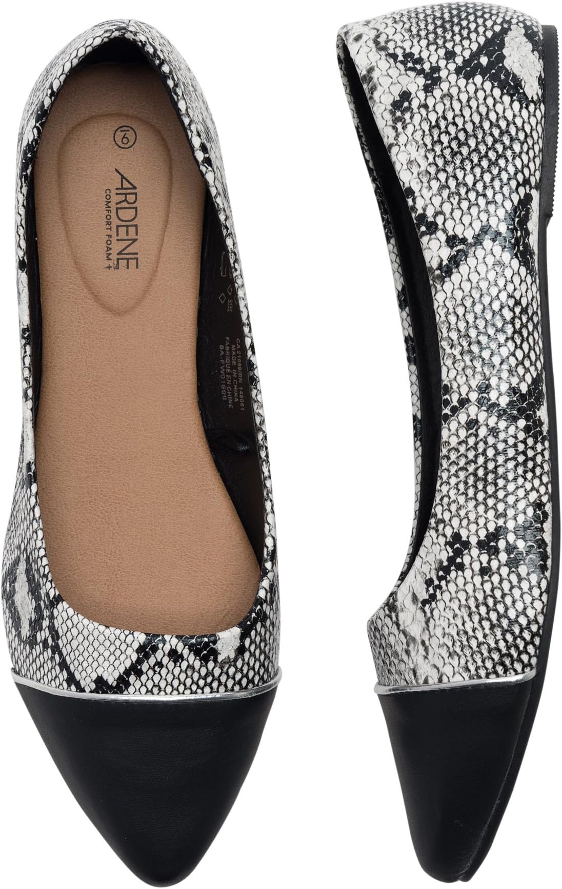 Women's - Faux Snakeskin Flats