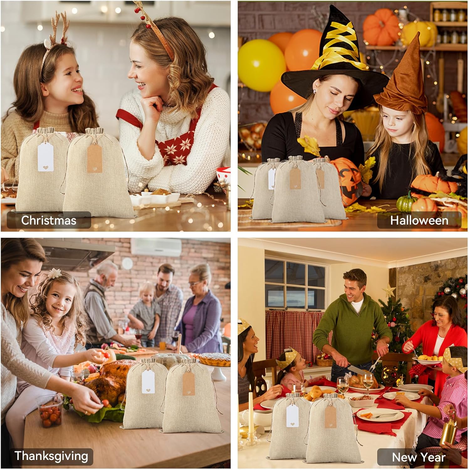 Burlap Bags in Bulk with Drawstring - 20Pcs 10x14 Favor Sacks for Wrapping Valentine's Day Gifts, Clothes, Breads, For Birthday, Wedding, Rodeo Themed Party, Household Use - Image 6