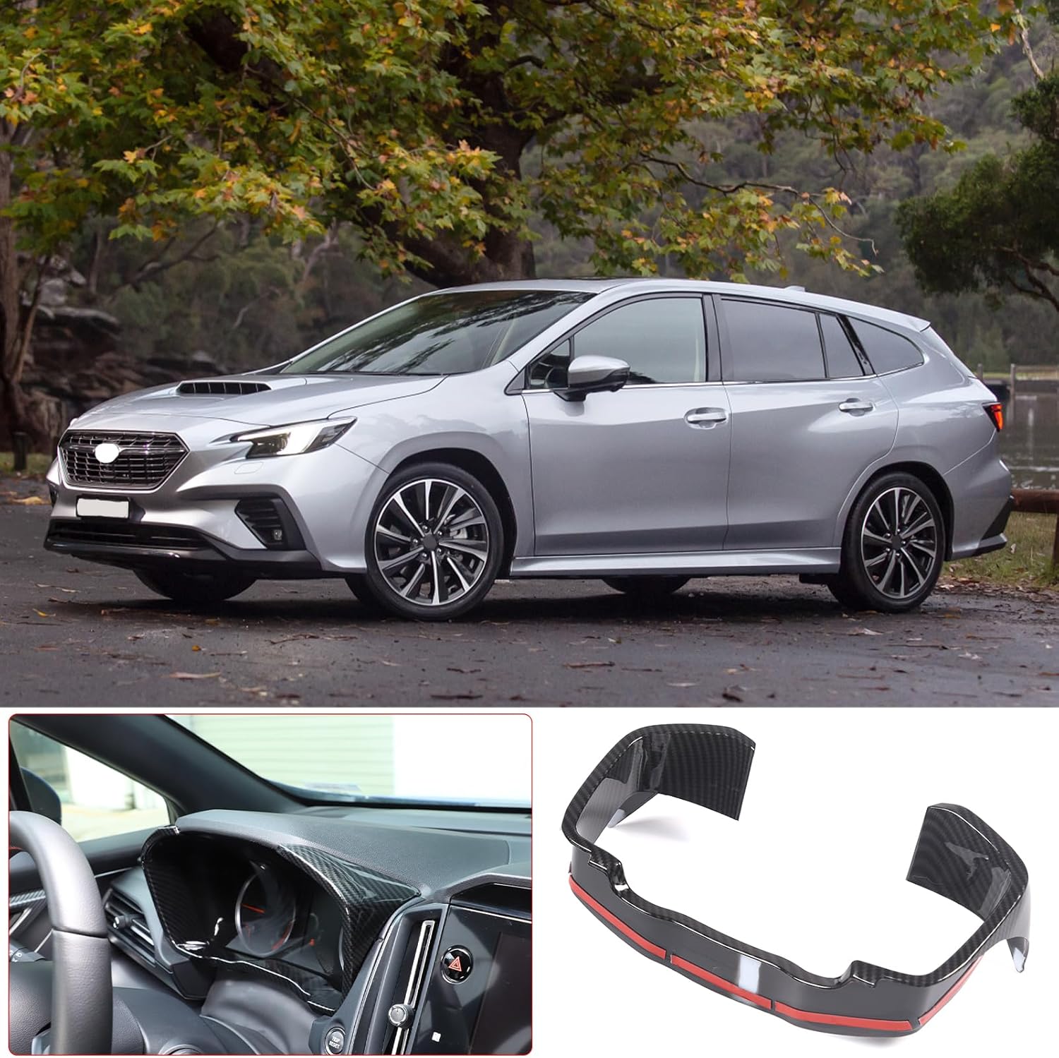 Dashboard Trim Frame Fit for 2022 2023 2024 Subaru WRX Dash Cover Instrument Panel Dial Trim Cover Frame Dash Panel Frame Interior Trim Accessories(Carbon Fiber Pattern)