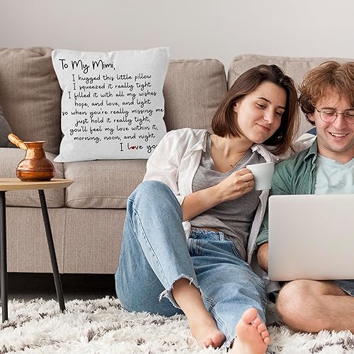 Miniatura 4 de Mimi Gifts - Fundas de almohada de 18 x 18 pulgadas, regalos para Mimi, decoración decorativa, fundas de almohada para el hogar, dormitorio, sofá