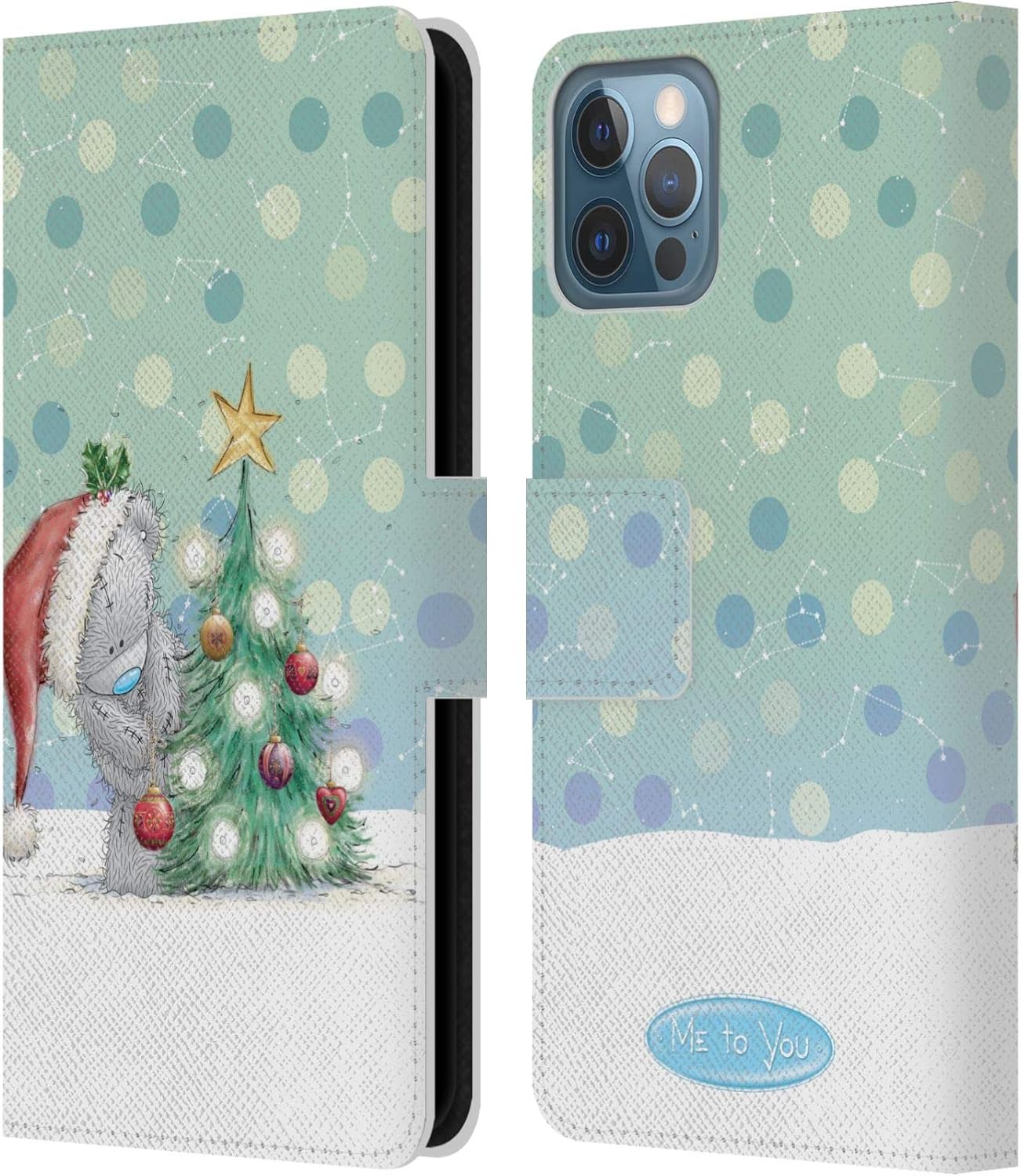 Head Case Designs Officially Licensed Me to You Christmas Tree Classic Tatty Teddy Leather Wallet Case Compatible with Apple iPhone 12 / iPhone 12 Pro