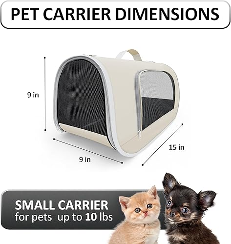 Miniatura 3 de Transportador de gatos de lados suaves (16,14 x 10,2 x 10,2 pulgadas), bolsa de transporte para mascotas, bolsas de lona aprobadas por aerolíneas,