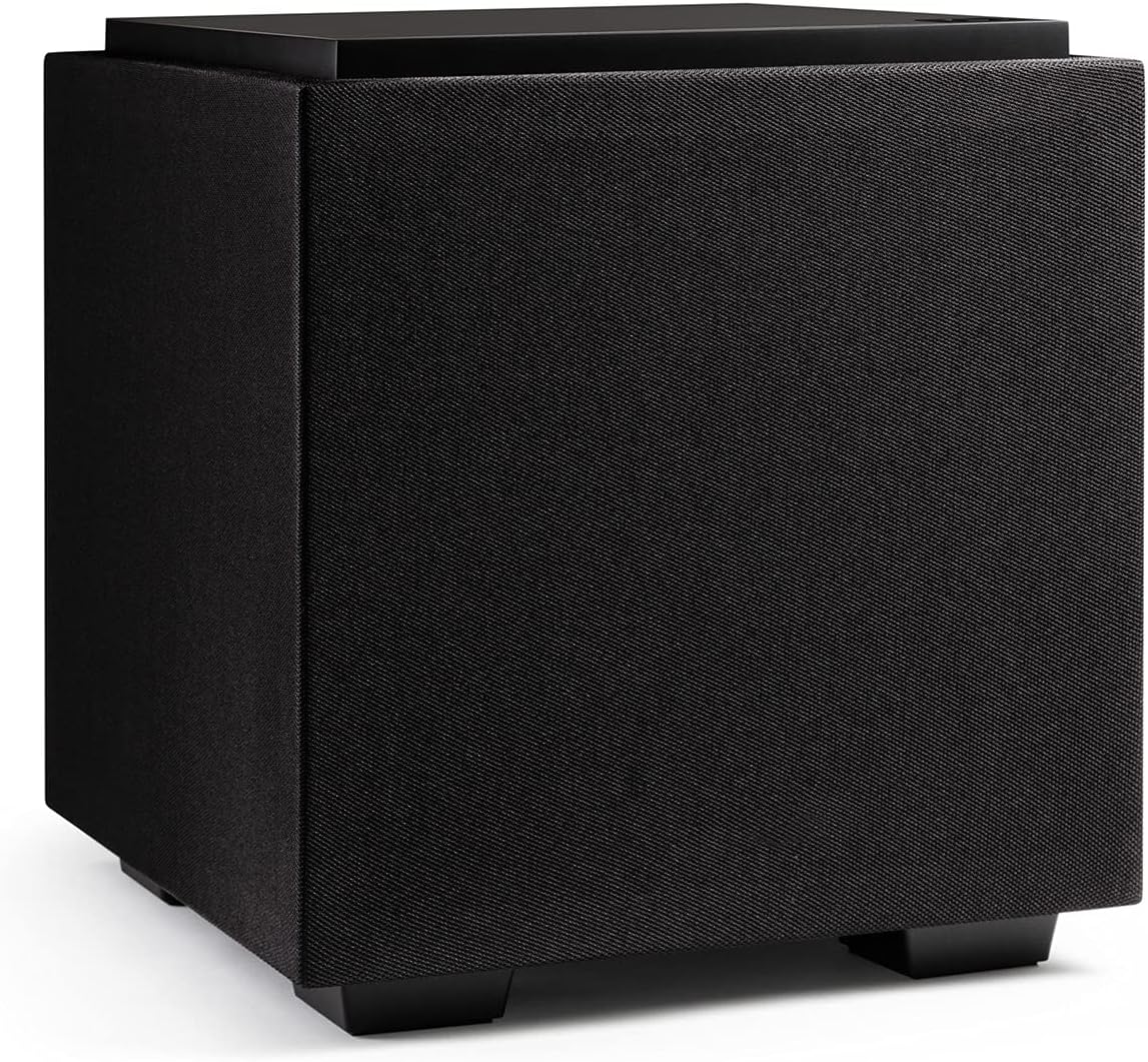 Descend DN8 8" Subwoofer and Amp Package, Home Audio, Digitally Optimized for Music, New 3XR Architecture, 500W Peak Class D & (2) Pressure-Coupled 8" Bass Radiators, Black