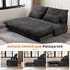 Devoko Sofa mit Schlaffunktion 190 x 157 Ausziehbares Schlafsofa mit Bettkasten Kleine 2 Sitzer Chenille Couch Klappsofa Schlafcouch mit Stauraum für Wohnung und Wohnzimmer Schwarz
