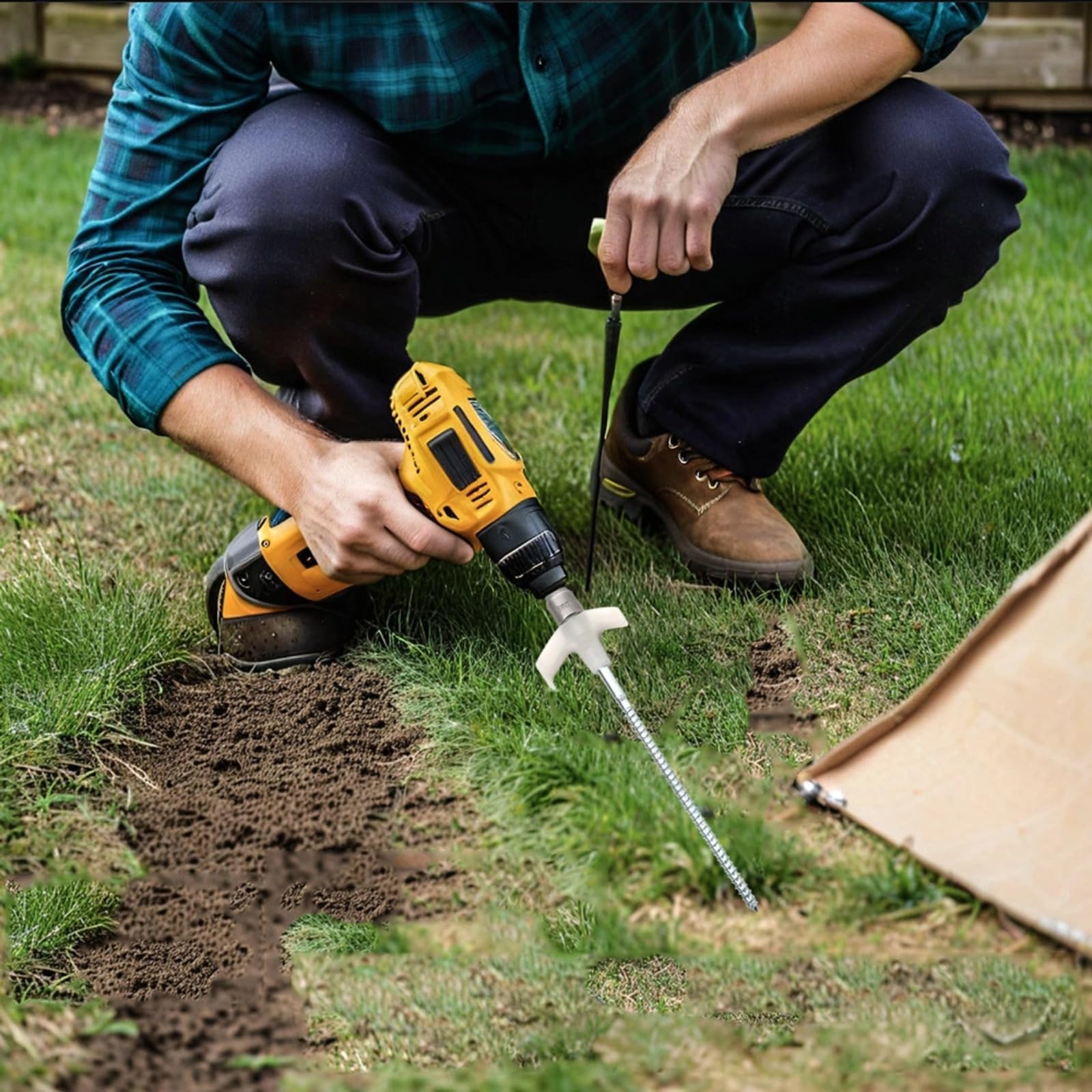 10 Piezas Piquetas de Acero para Carpa, Clavijas de Tienda de Acero, Clavos de Tierra Robustos con Rosca, Clavijas Camping Suelo Duro, para Tiendas de Jardín, Camping, Pesca y Bosques