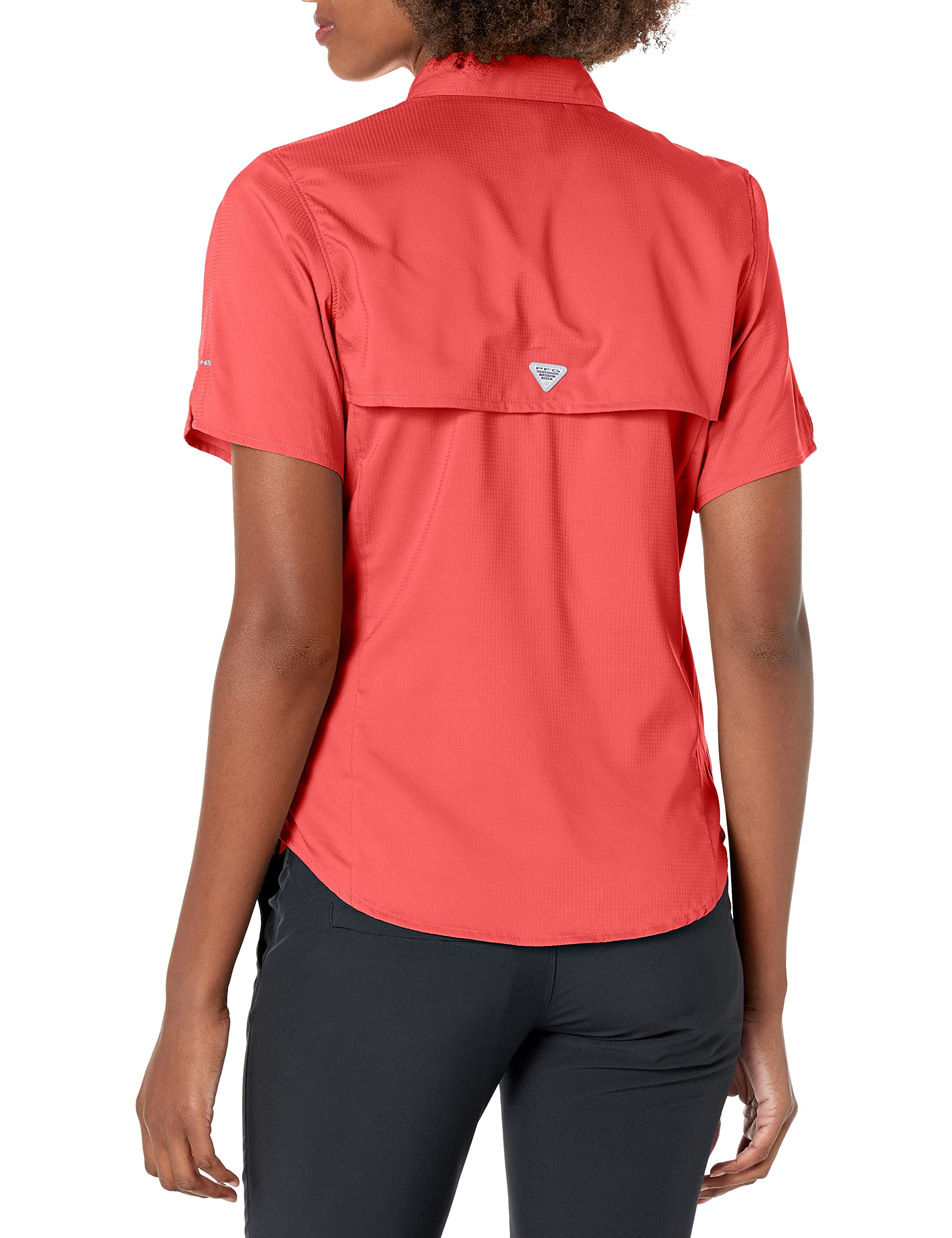 Columbia Chemise à manches courtes Tamiami II pour femme, Noir/blanc, Moyen