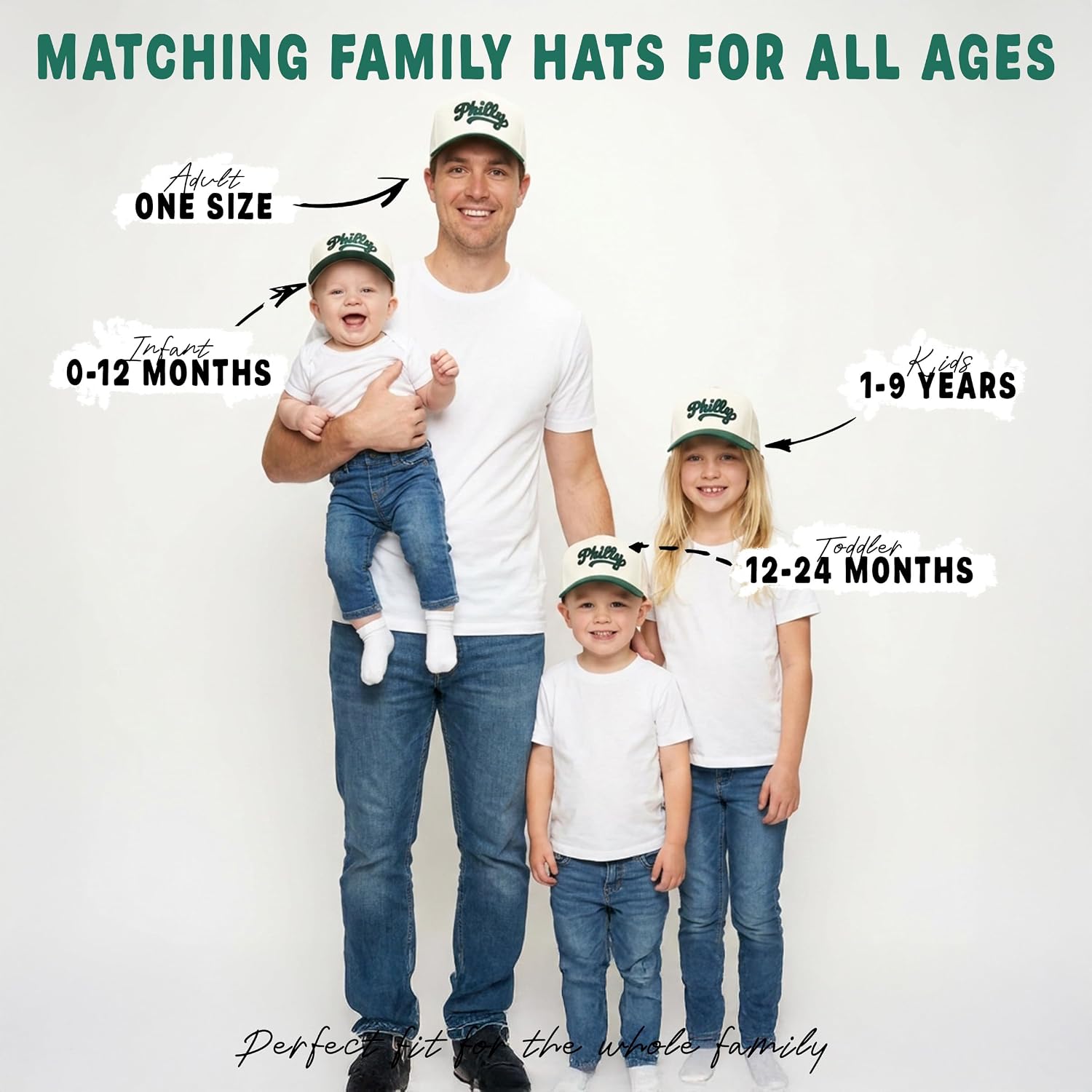 Funky Junque Matching Family Trucker Hat Set, Adult & Child Baseball Caps
