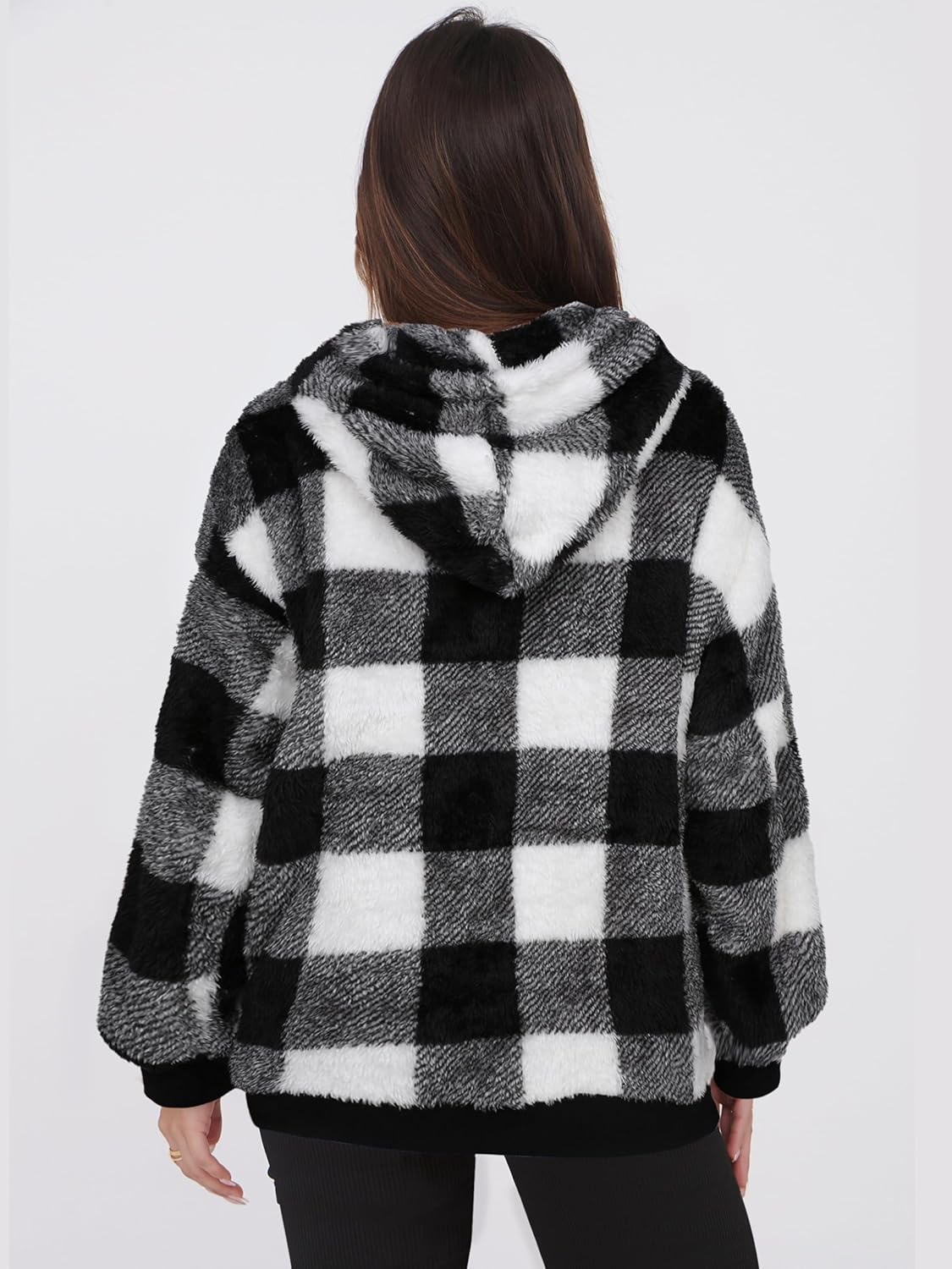 NIeyook Sherpa Fleece Hoodies for Women Fuzzy Oversized Zip up Hoodie with Pockets Casual Pullover Hooded Sweatshirt - Image 5