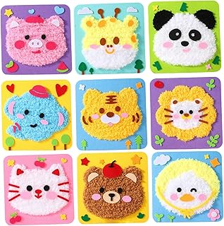 DAGLLGEW DIY Embroidery Doll Set 9PCS Cute Cartoon Animal Kids Sewing Ki...