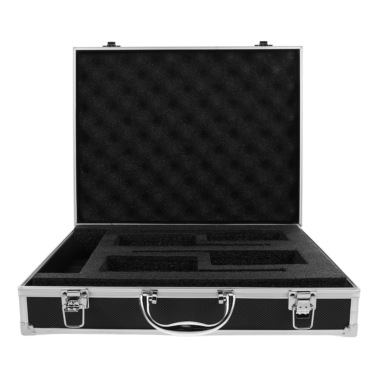BESPORTBLE Estuche Metálico para Micrófono de 4 Ranuras con Asa Negro