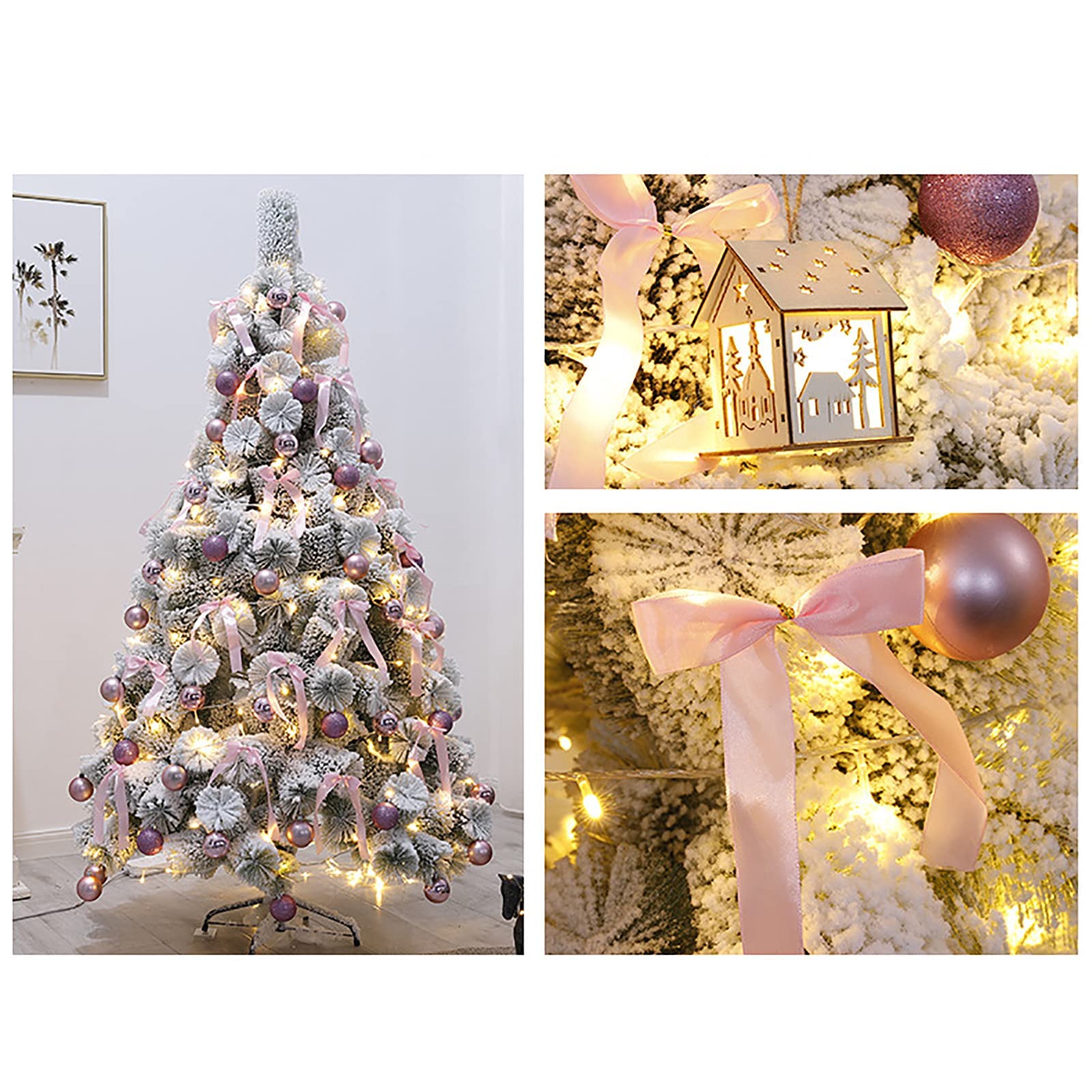 Amazon.co.jp: フロック加工された雪のクリスマス ツリーの装飾, 金属 Amazon.co.jp: フロック加工された雪のクリスマス ツリーの装飾, 金属