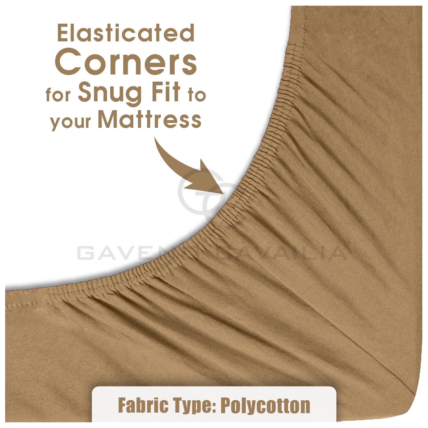 GC GAVENO CAVAILIA Super King Fitted Sheet Deep 10 Inch/ 25 Cm, Mocha - Image 2