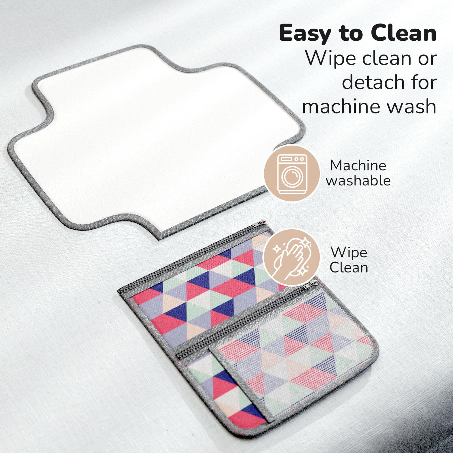 Lifelong Cuppy Portable Diaper Changing Mat for Baby | Wet Wipes Pocket | Travel Diaper Change Mat | Massage Mat for Home & Travel | Waterproof Foldable Baby Changing | Machine Washable - Image 4 thumbnail