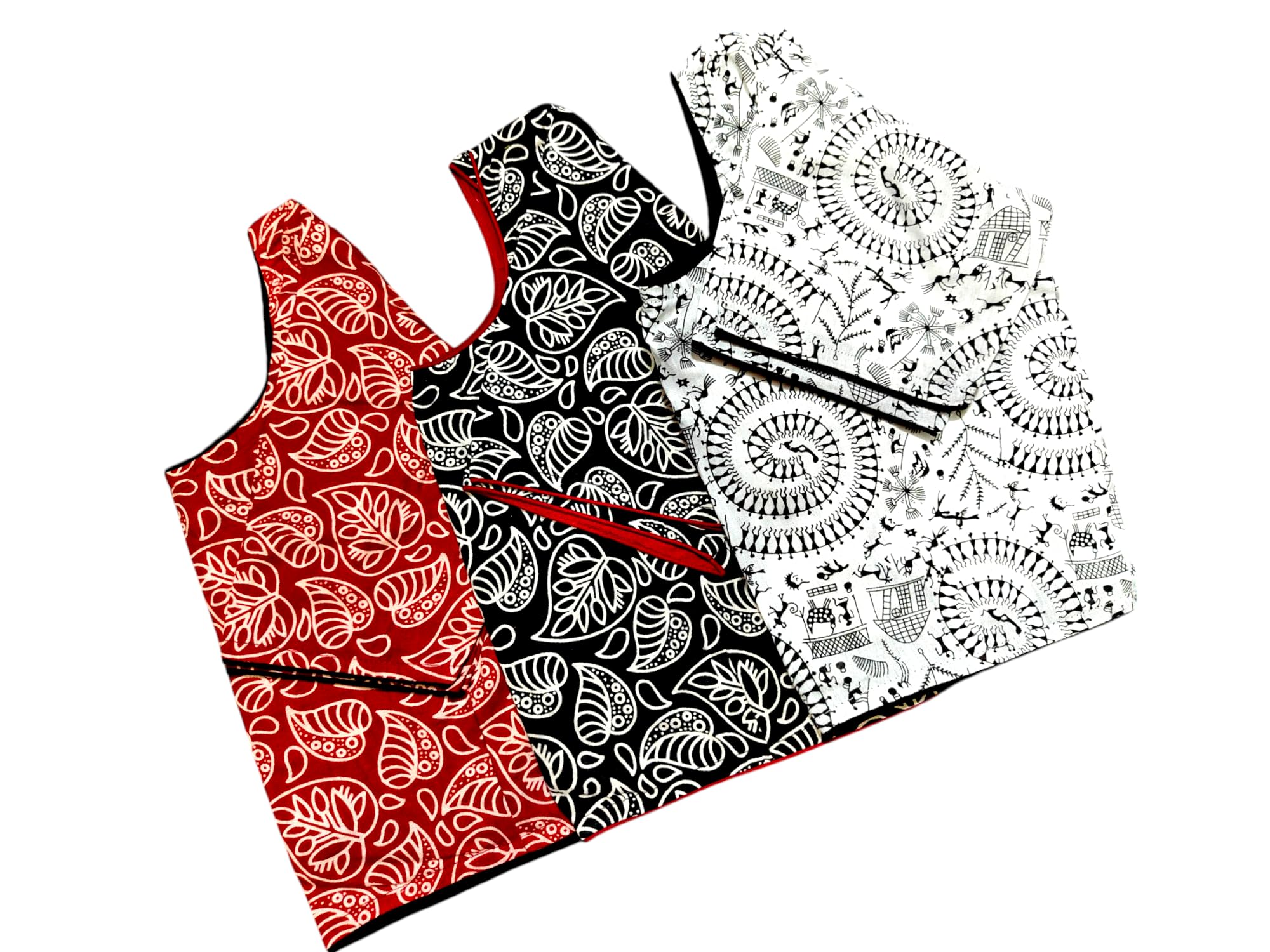 Women’s Pure Cotton Printed Readymade Blouse with Floral Print, Round Neck, Short Sleeves, Princess Style Fit, Lightweight and Breathable Fabric, Perfect for Daily, Office-image-11