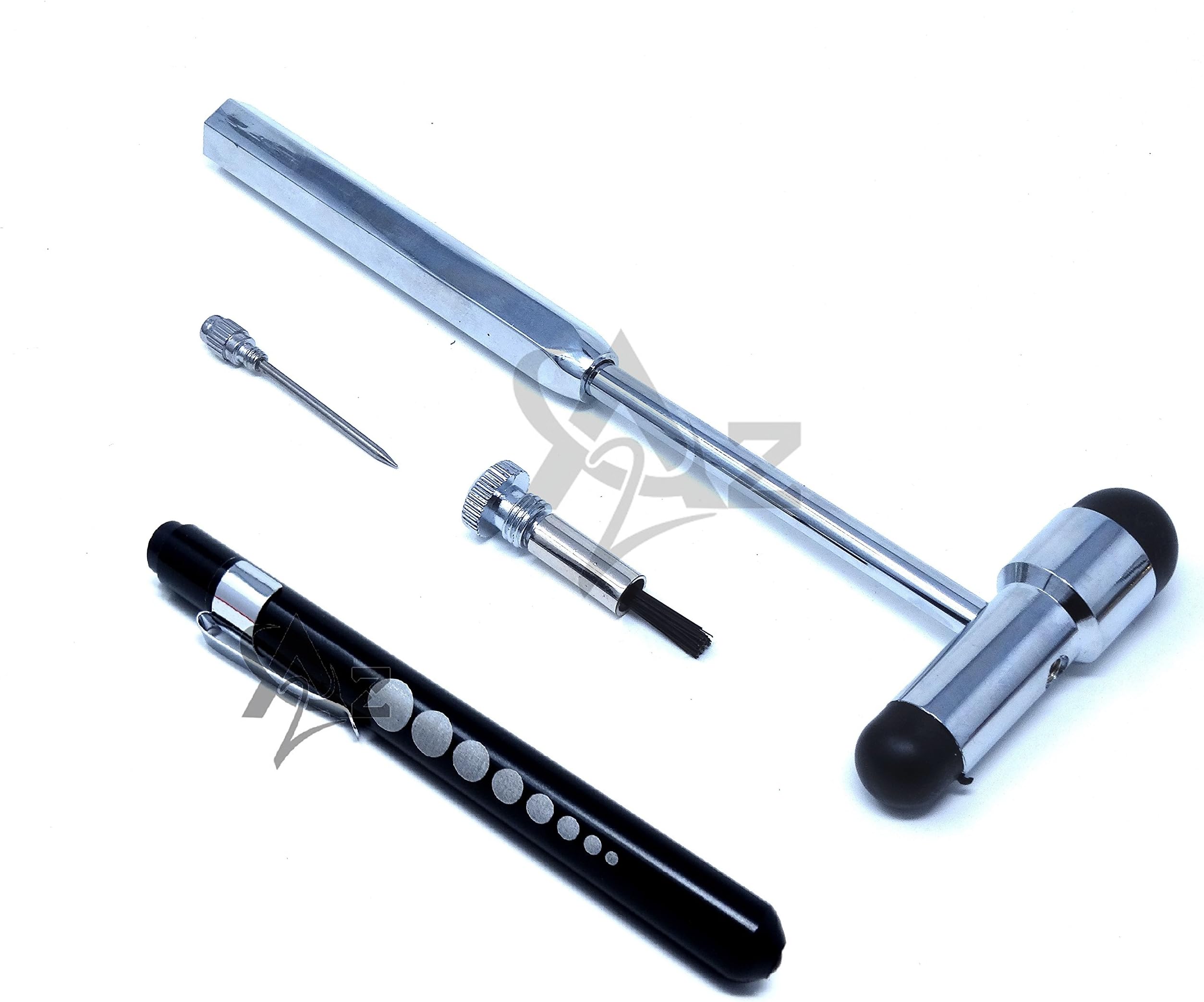 Buck 3 in 1 Percussion Hammer + Reusable Diagnostic Medical Pocket Penlight Pen Light (A2ZSCILAB) (BLACK PENLIGHT + BUCK HAMMER)