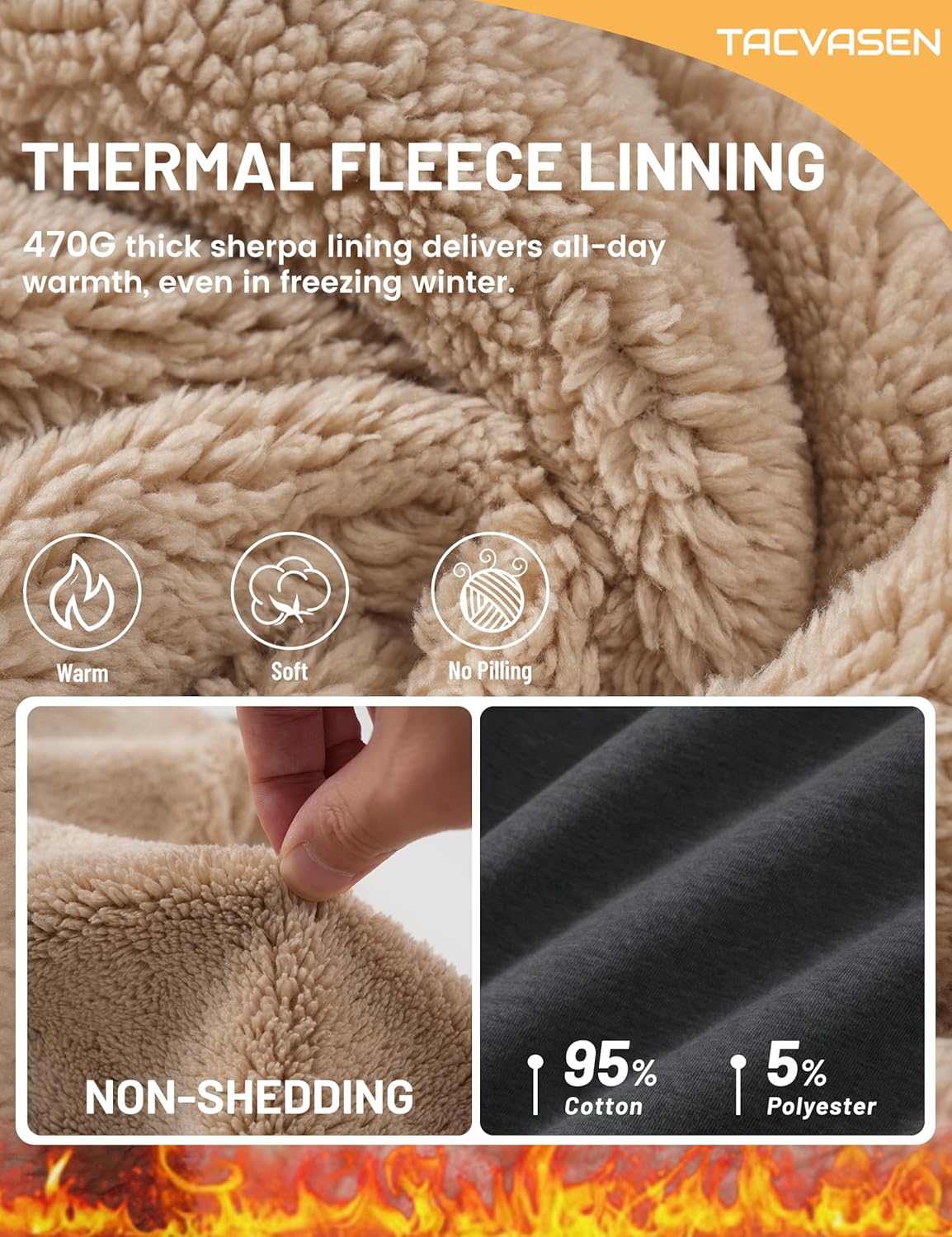 TACVASEN Women's Fleece Lined Sweatpants Winter Thermal Thick Sherpa Pants with Pockets Warm Cotton Athletic Lounge Casual - Image 4