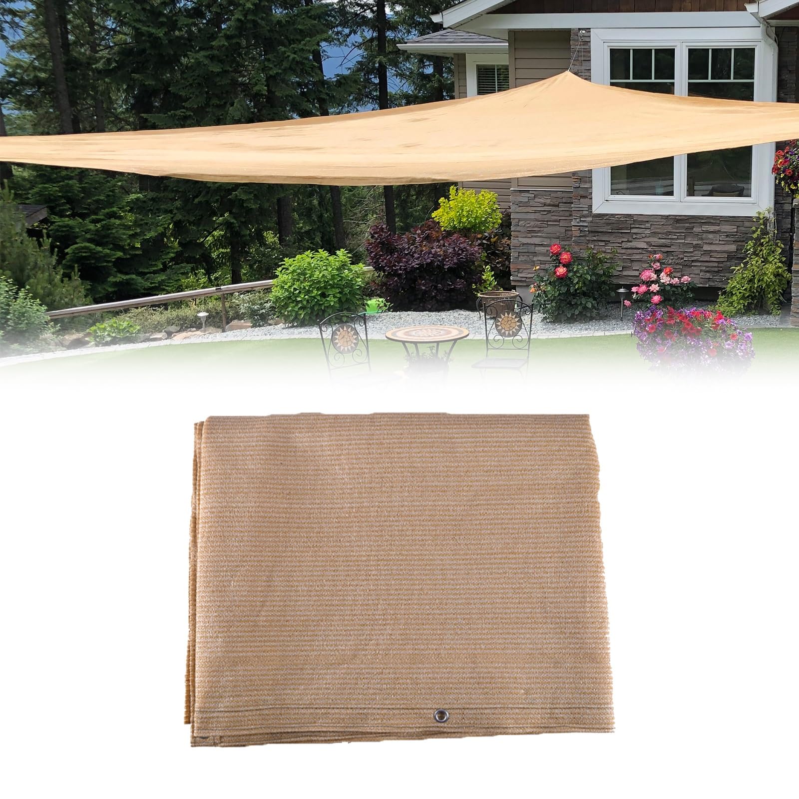 Generic Privacy Screen Shade Cloth Beige Shade Cover 3.3X6.6FT 9.9X45.9FT 16.4X29.5FT 26X65.6FT 90% Shading Sun Shade Net for Greenhouse Cover Patio Plant Flower Chicken Coop(Size:3.3x29.5ft)